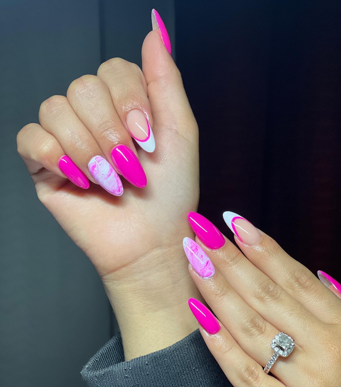 hot pink nails