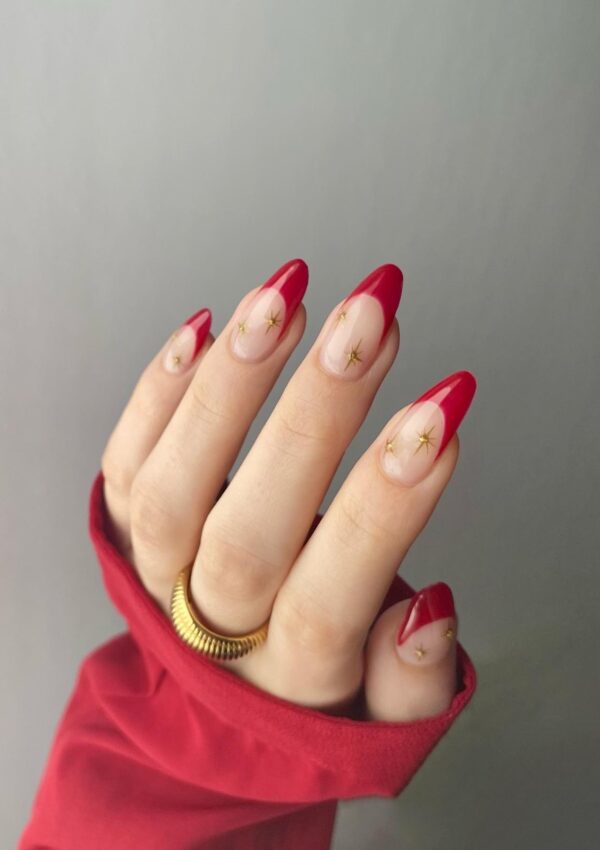 100 Eye-Catching Red and Gold Nails You Need To Try