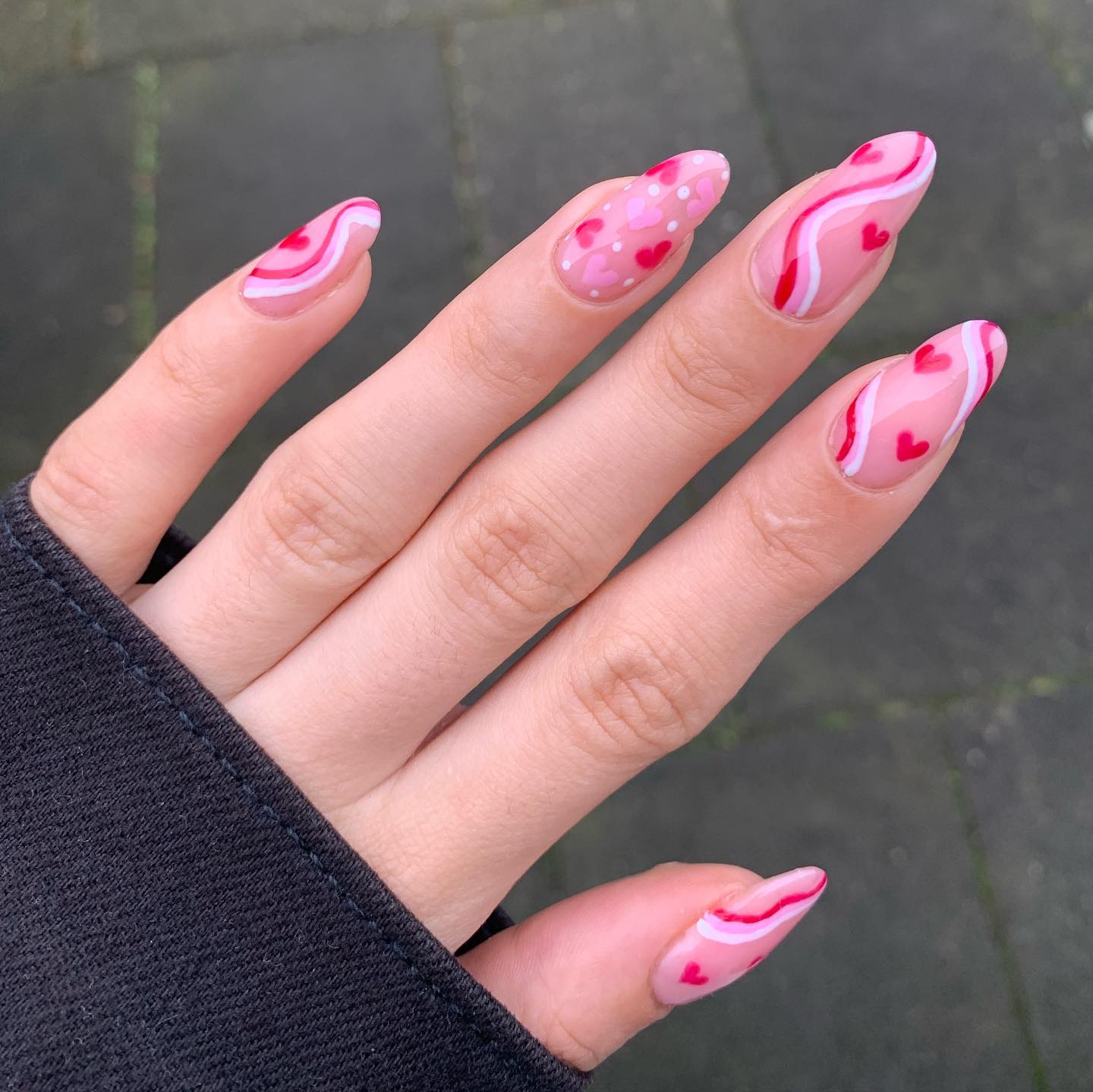 pink and red nails