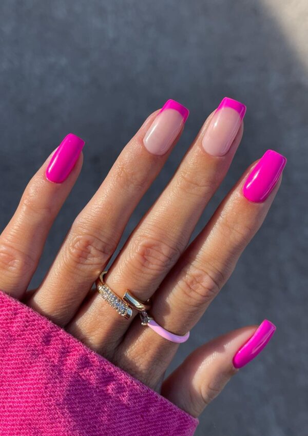 100 Trendy and Chic Hot Pink Nails for the Perfect Manicure