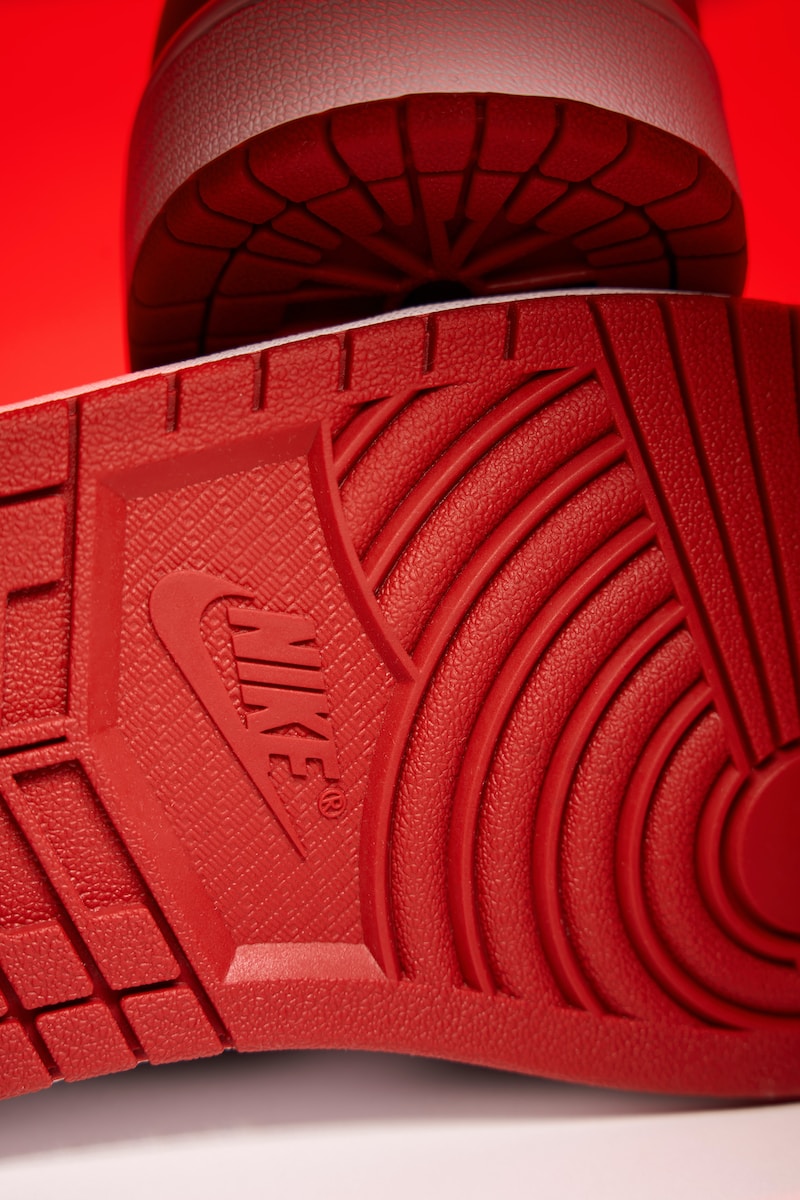 a close up of a pair of red shoes