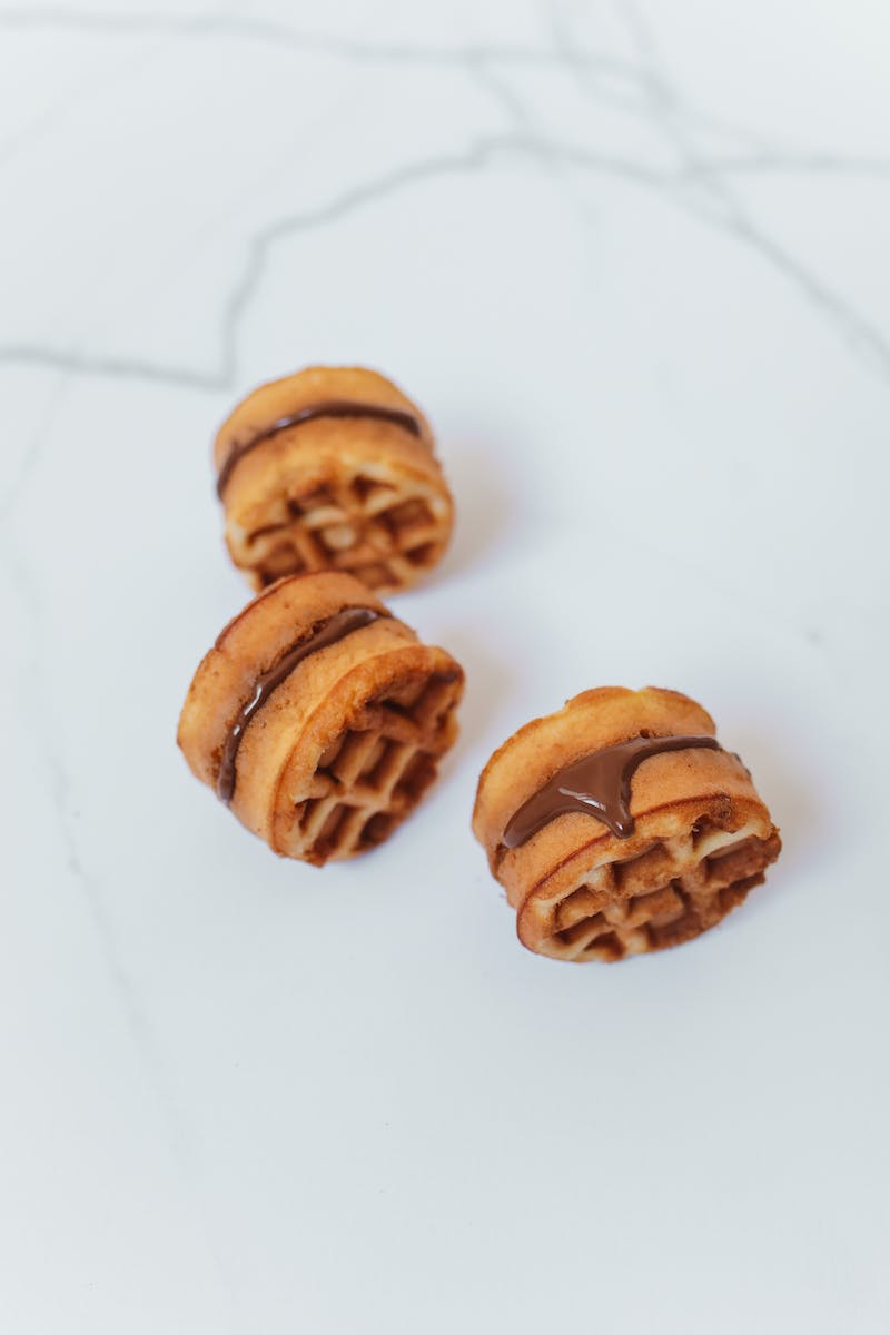 Belgian Waffle Cookies with a Chocolate Cream 