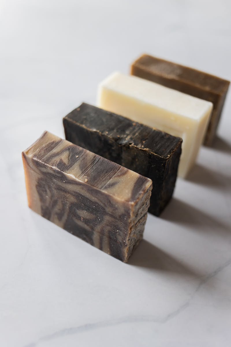 Collection of handmade bricks of handmade soap