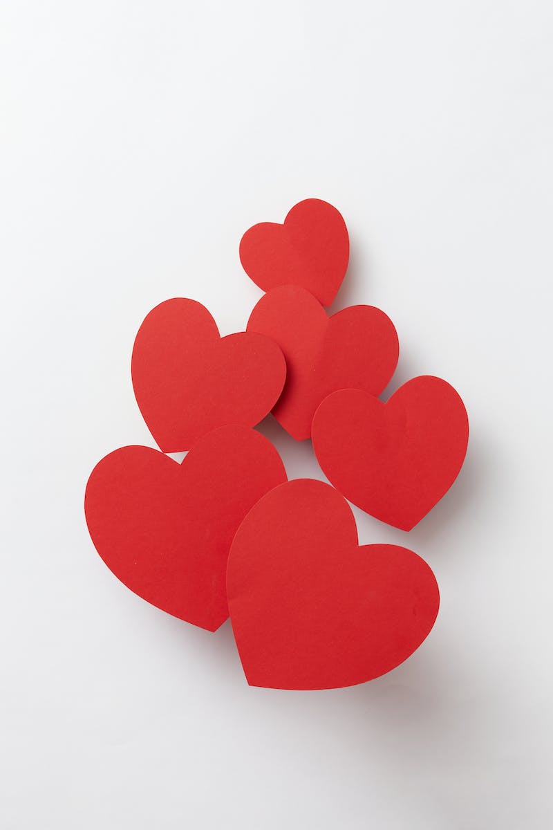 Close up of Red Hearts