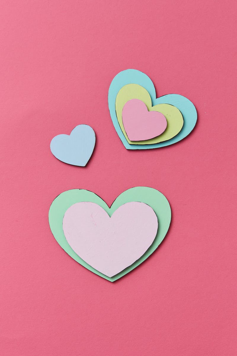 Close up of Colorful Hearts