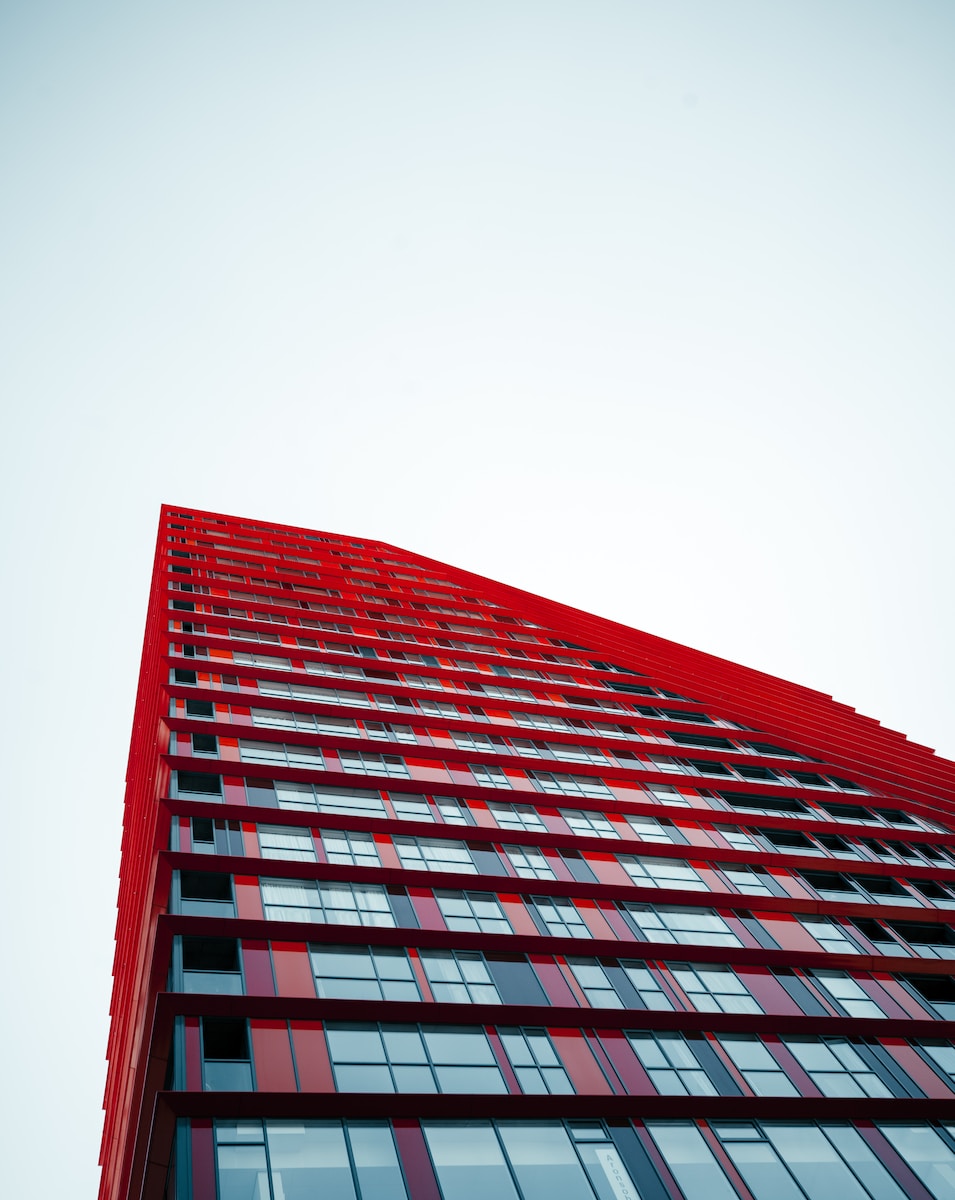 red and black high rise building