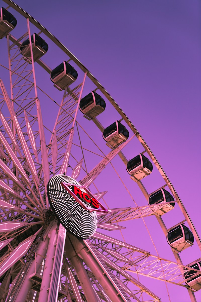 low-angle photo of RCS Ferris wheel