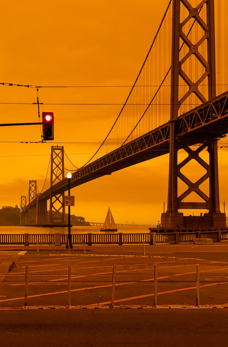 golden gate bridge during sunset