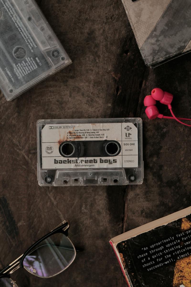 Black and White Cassette Tape