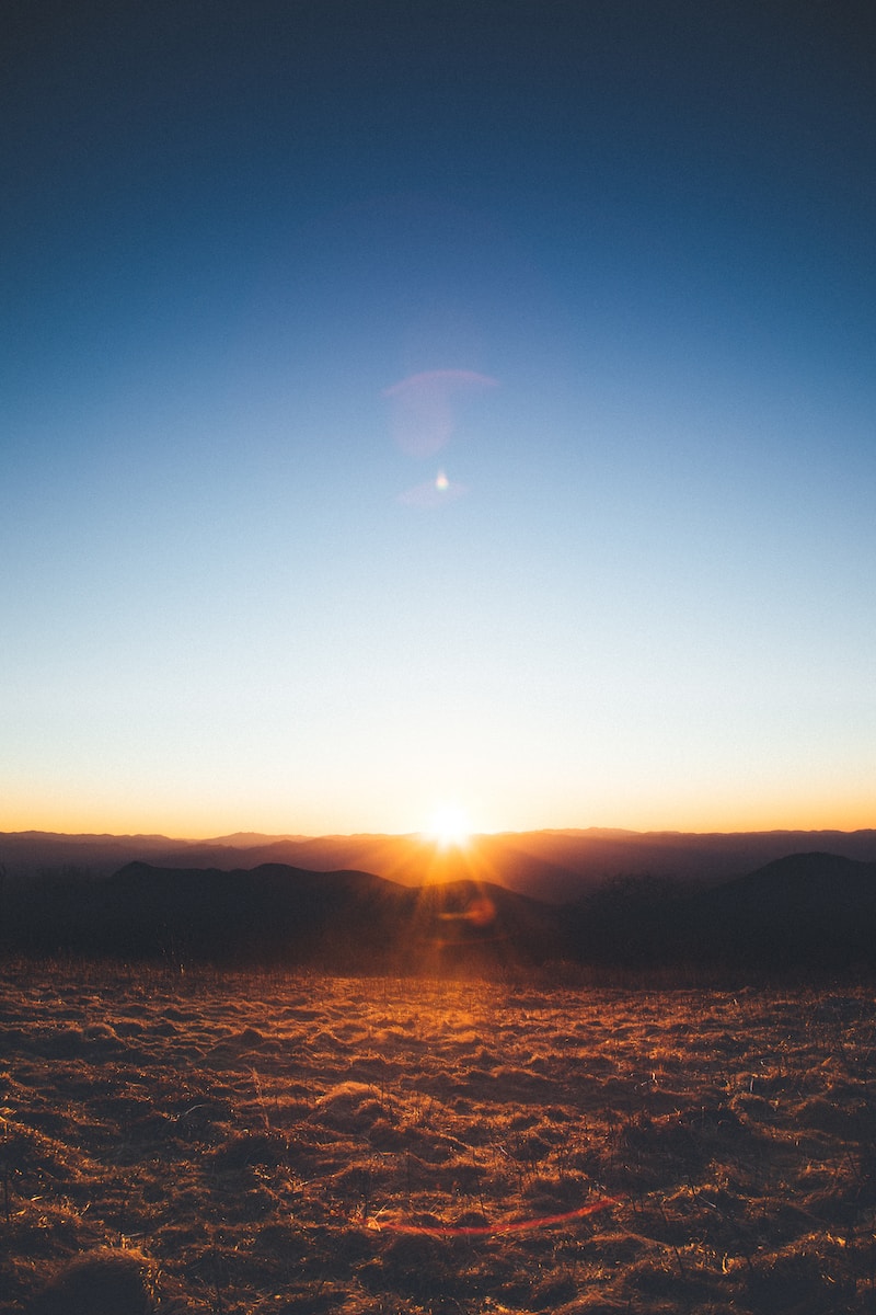 golden hour over mountain range