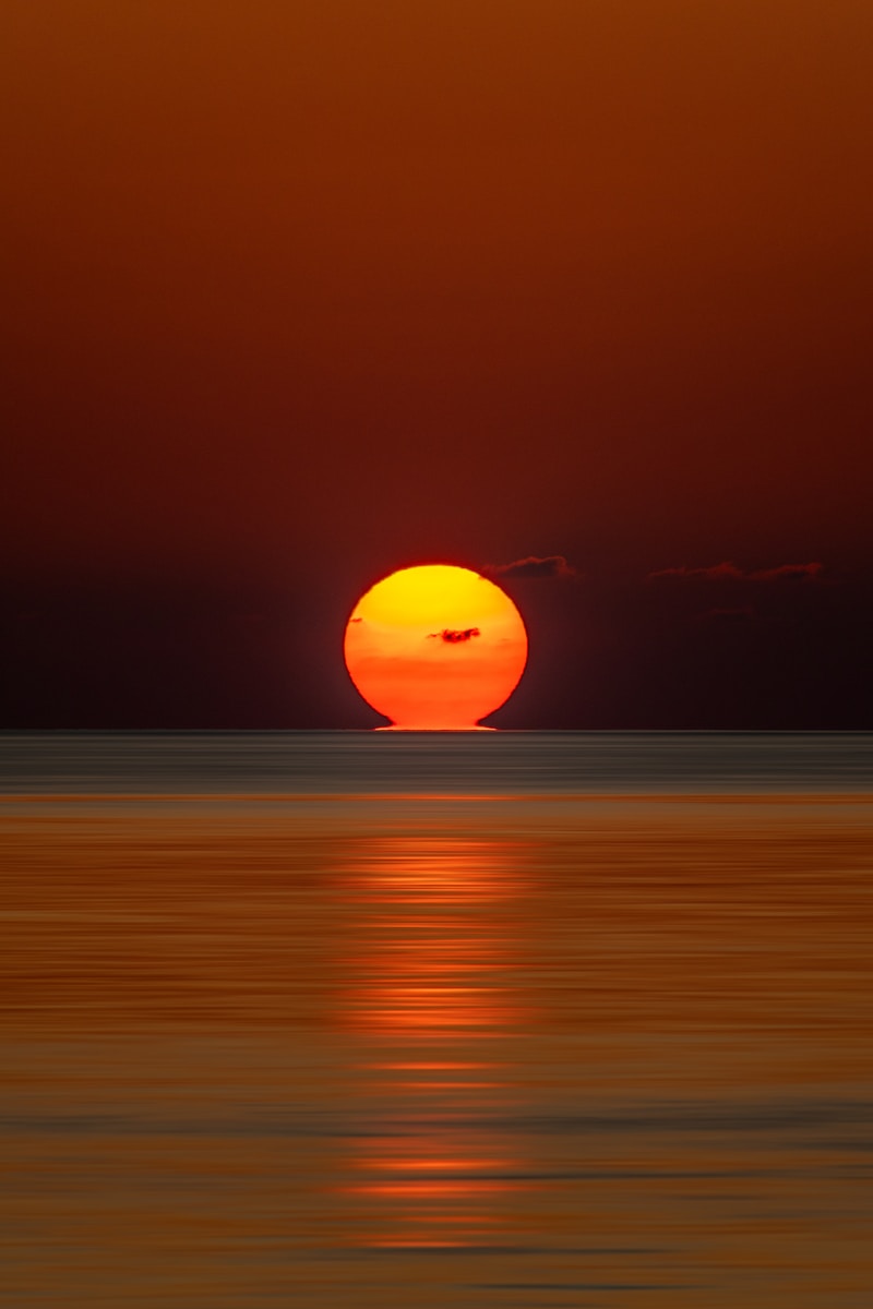 orange sunset over the sea